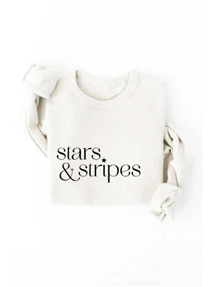 STARS AND STRIPES Graphic Sweatshirt-Sweaters-Vixen Collection, Day Spa and Women's Boutique Located in Seattle, Washington