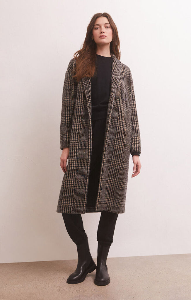 Vince Houndstooth Coat, Black-Outerwear-Vixen Collection, Day Spa and Women's Boutique Located in Seattle, Washington