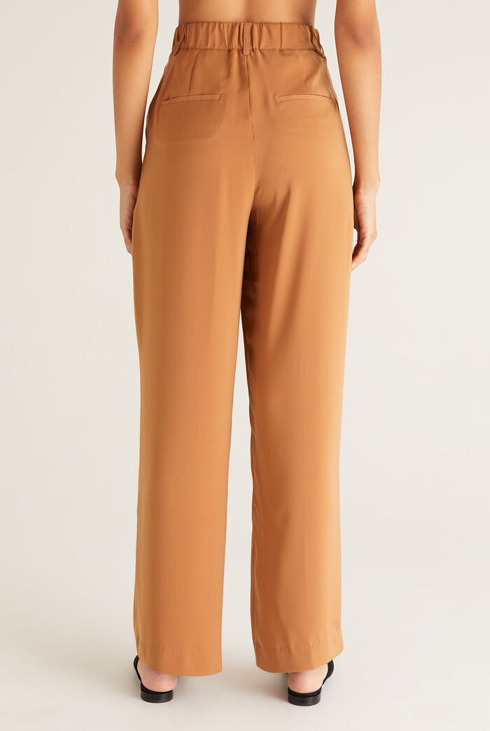 Lucy Twill Pant, Camel Brown-Pants-Vixen Collection, Day Spa and Women's Boutique Located in Seattle, Washington