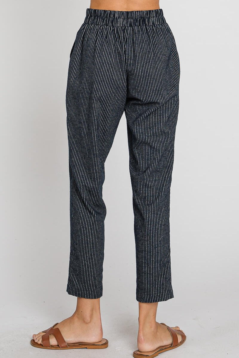 Ankle Length Pinstripe Trousers-Pants-Vixen Collection, Day Spa and Women's Boutique Located in Seattle, Washington