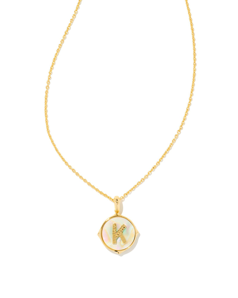 Letter Disc Pendant Necklace-Necklaces-Vixen Collection, Day Spa and Women's Boutique Located in Seattle, Washington