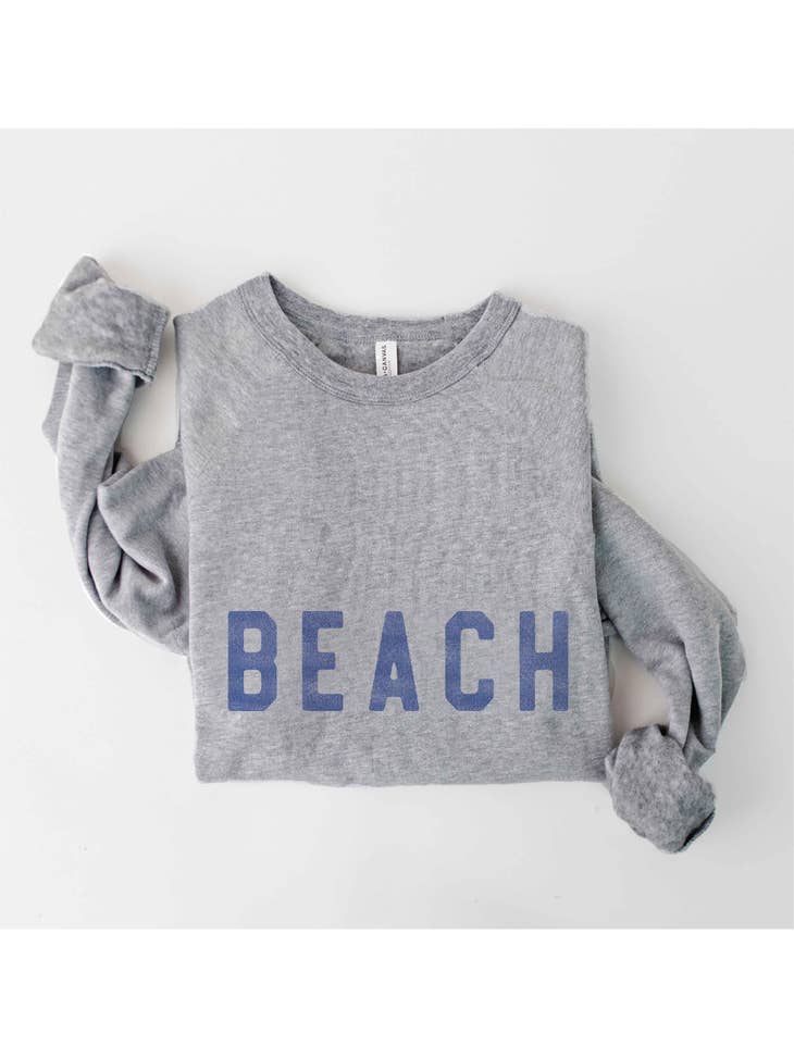 BEACH Graphic Sweatshirt-Sweaters-Vixen Collection, Day Spa and Women's Boutique Located in Seattle, Washington