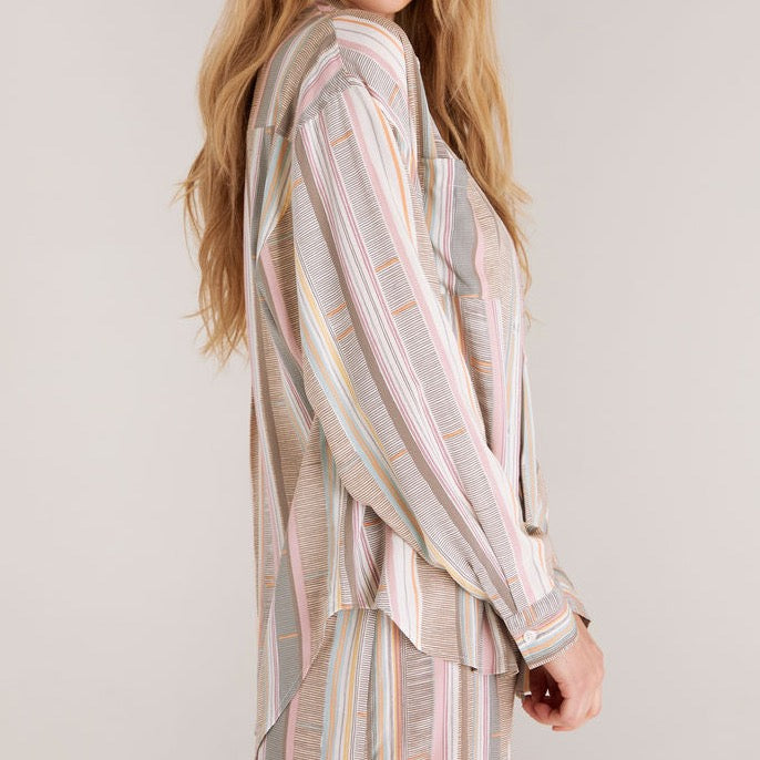 Wanderer Stripe Shirt-Loungewear Tops-Vixen Collection, Day Spa and Women's Boutique Located in Seattle, Washington