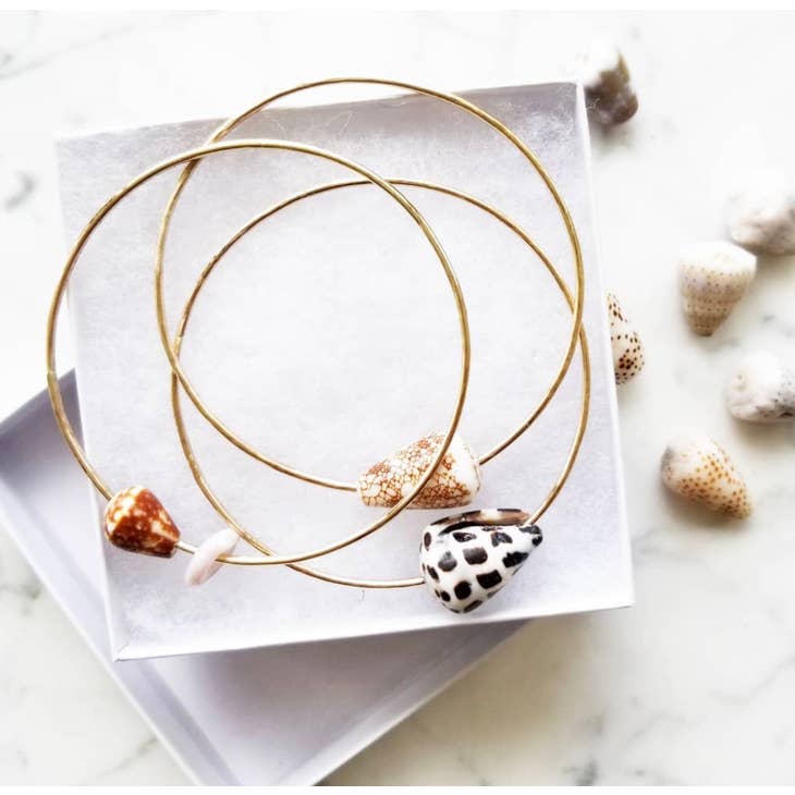 Single Cone Shell Bangle-Bracelets-Vixen Collection, Day Spa and Women's Boutique Located in Seattle, Washington