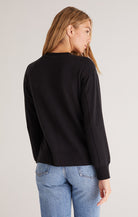 Wilder LS Top, Black-Sweaters-Vixen Collection, Day Spa and Women's Boutique Located in Seattle, Washington