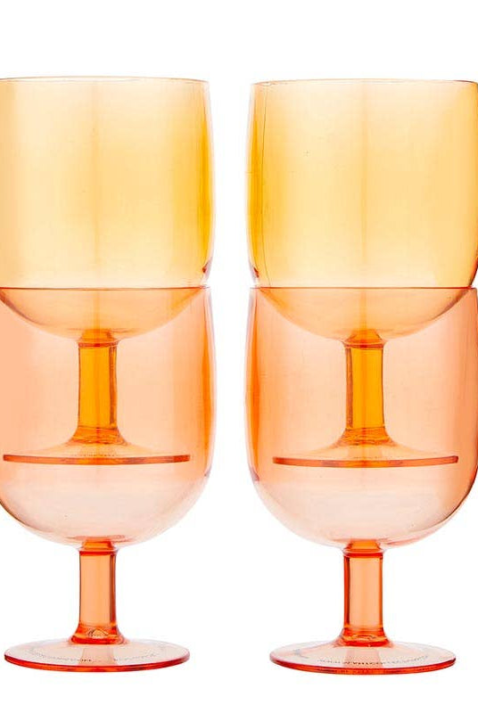 Wine Glass- Pink/Orange-Drinkware-Vixen Collection, Day Spa and Women's Boutique Located in Seattle, Washington