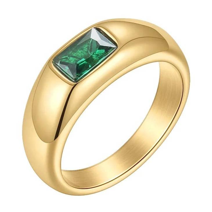 Emerald Statement Ring-Rings-Vixen Collection, Day Spa and Women's Boutique Located in Seattle, Washington