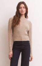 Davis Vesta Sweater, Heather Latte-Sweaters-Vixen Collection, Day Spa and Women's Boutique Located in Seattle, Washington