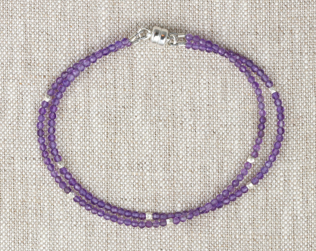 2 Strad Silver Bracelet, Amethyst-Bracelets-Vixen Collection, Day Spa and Women's Boutique Located in Seattle, Washington