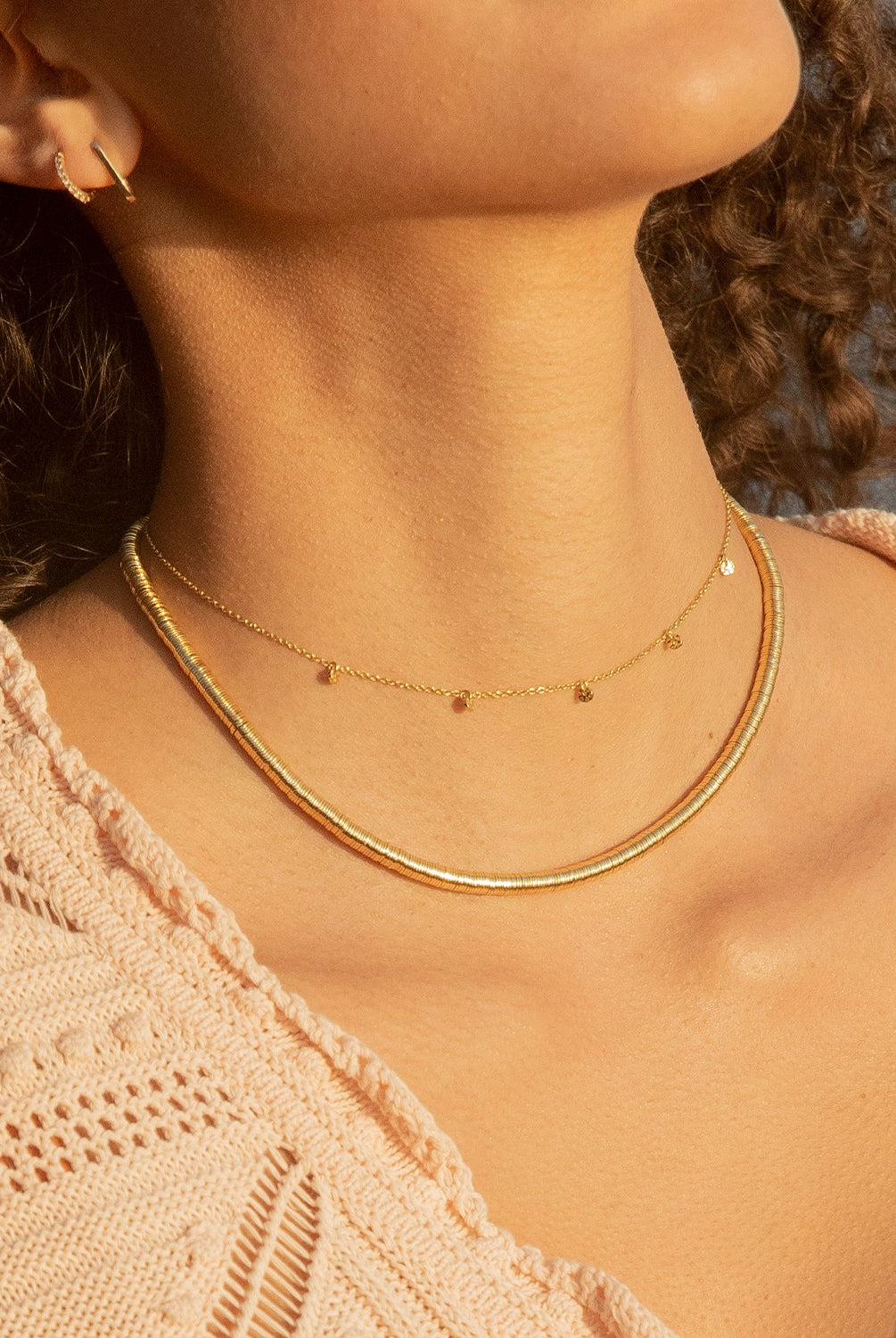 5 Disc Choker-Necklaces-Vixen Collection, Day Spa and Women's Boutique Located in Seattle, Washington