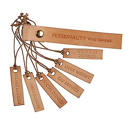 Leather Wine Charms - Personality Set-Drinkware-Vixen Collection, Day Spa and Women's Boutique Located in Seattle, Washington