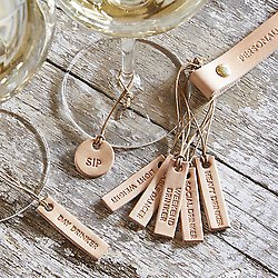 Leather Wine Charms - Personality Set-Drinkware-Vixen Collection, Day Spa and Women's Boutique Located in Seattle, Washington