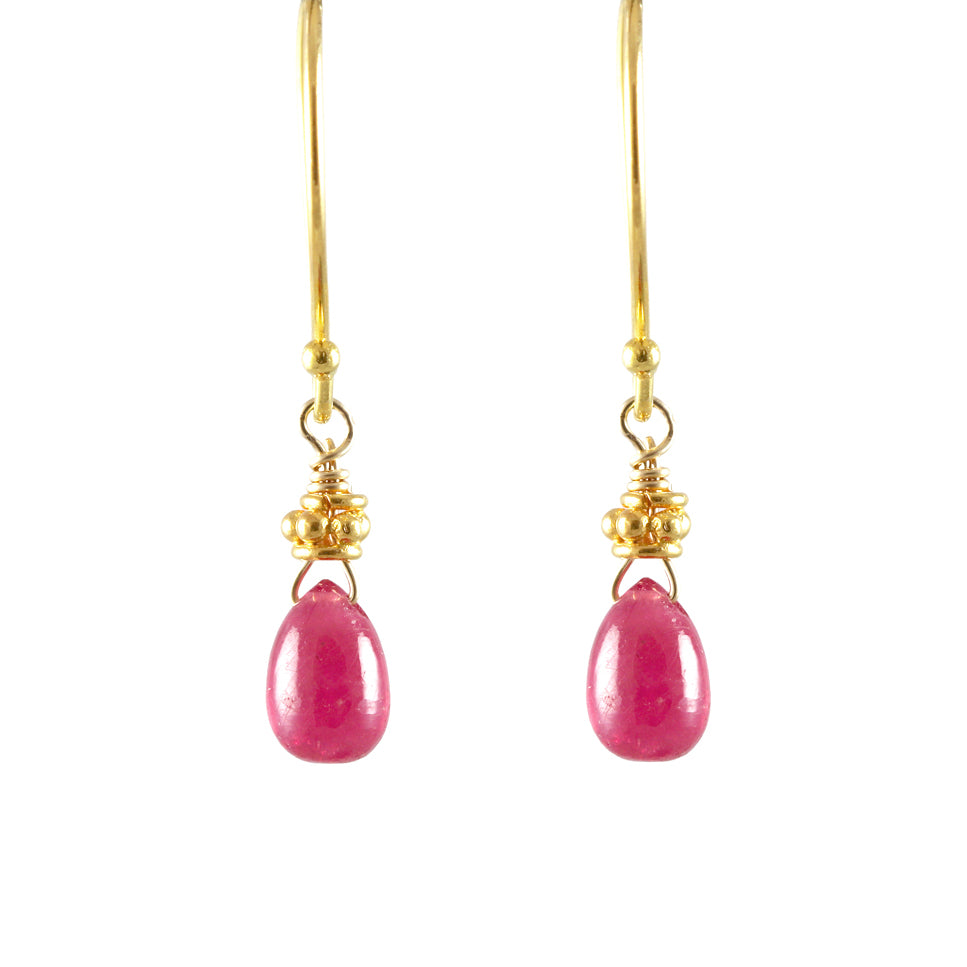 Tiny Gold Earrings, Ruby-Earrings-Vixen Collection, Day Spa and Women's Boutique Located in Seattle, Washington