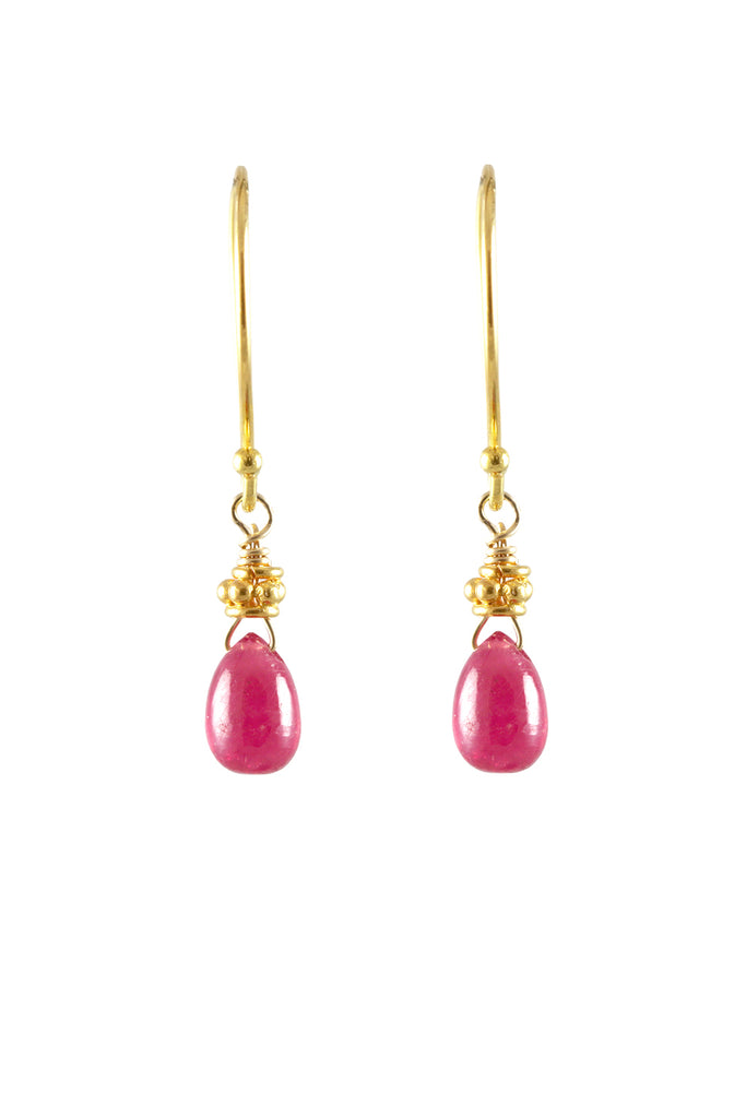 Tiny Gold Earrings, Ruby-Earrings-Vixen Collection, Day Spa and Women's Boutique Located in Seattle, Washington