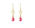 Pink Sapphire Gold Rope Link Earrings-Earrings-Vixen Collection, Day Spa and Women's Boutique Located in Seattle, Washington