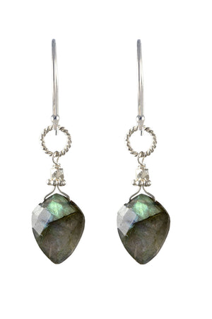 Kite Silver Rope Link Earrings, Labradorite-Earrings-Vixen Collection, Day Spa and Women's Boutique Located in Seattle, Washington