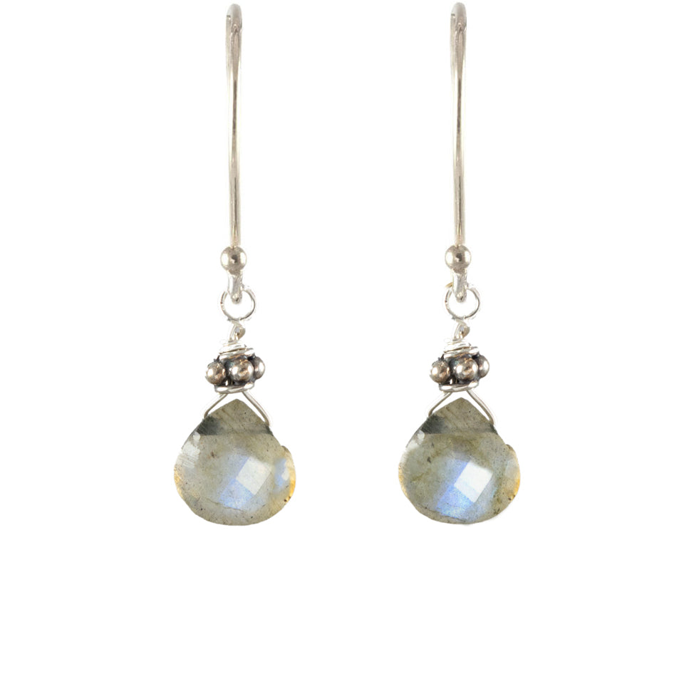 Tiny Silver Earrings, Labradorite-Earrings-Vixen Collection, Day Spa and Women's Boutique Located in Seattle, Washington