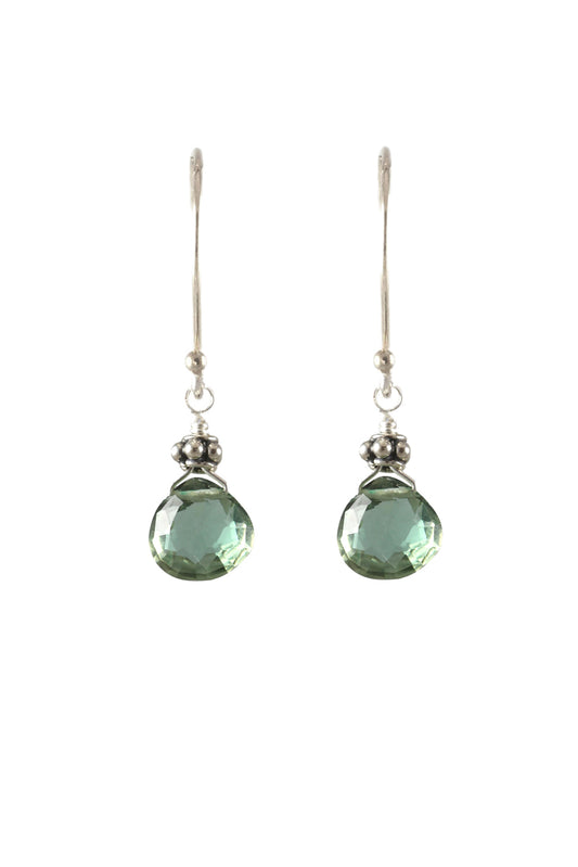 Green Quartz Silver Earrings-Earrings-Vixen Collection, Day Spa and Women's Boutique Located in Seattle, Washington