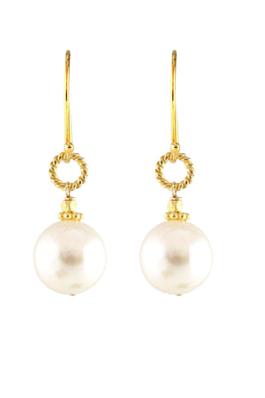 White Large Edison Pearl Earrings-Earrings-Vixen Collection, Day Spa and Women's Boutique Located in Seattle, Washington