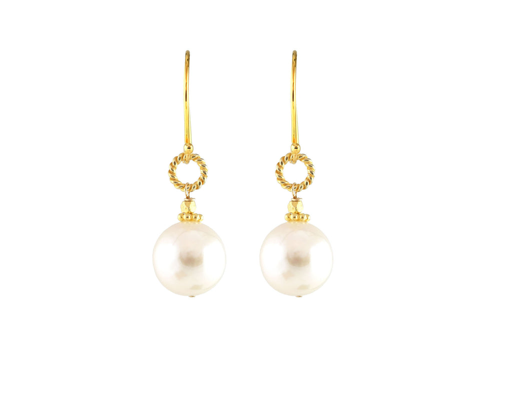White Large Edison Pearl Earrings-Earrings-Vixen Collection, Day Spa and Women's Boutique Located in Seattle, Washington