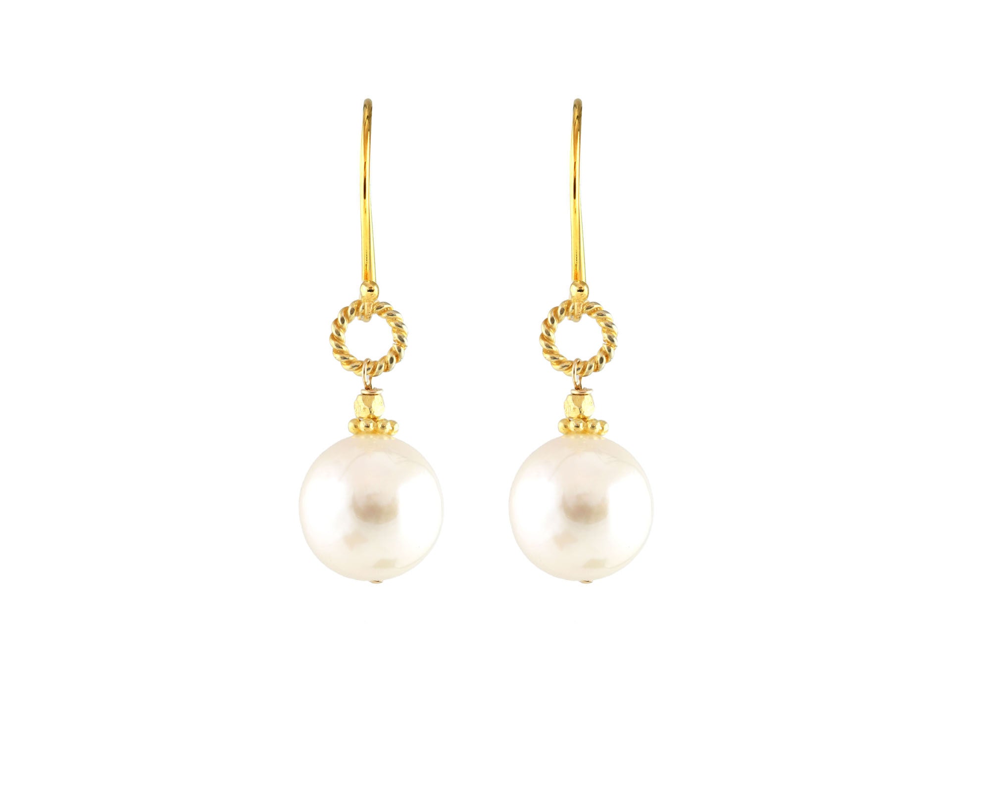 White Large Edison Pearl Earrings-Earrings-Vixen Collection, Day Spa and Women's Boutique Located in Seattle, Washington
