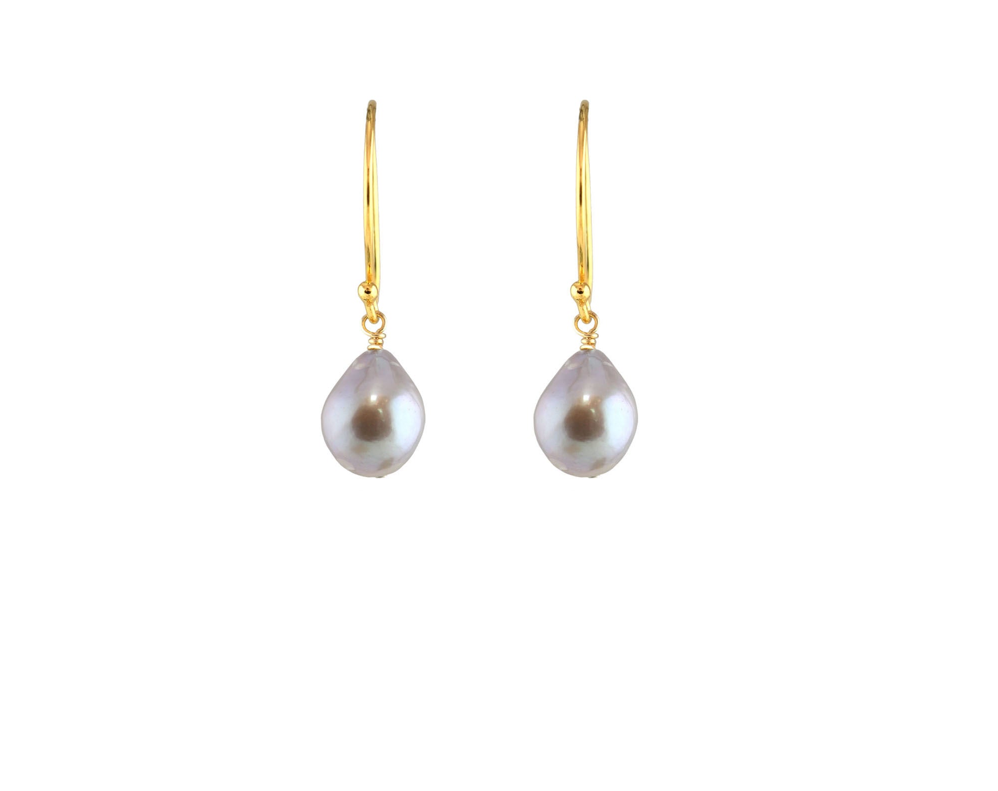 Small Gold Earrings, White Edison Pearl-Earrings-Vixen Collection, Day Spa and Women's Boutique Located in Seattle, Washington