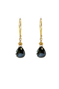 Tiny Gold Earrings, Black Spinel-Earrings-Vixen Collection, Day Spa and Women's Boutique Located in Seattle, Washington