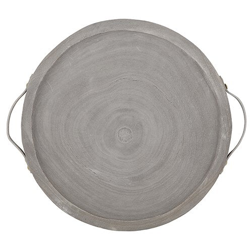 Paulownia + Leather Tray, Grey-Home Decor-Vixen Collection, Day Spa and Women's Boutique Located in Seattle, Washington