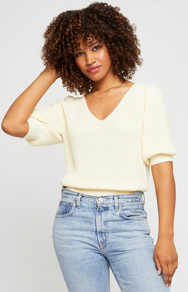 Phoebe Top, Lemon-Short Sleeves-Vixen Collection, Day Spa and Women's Boutique Located in Seattle, Washington