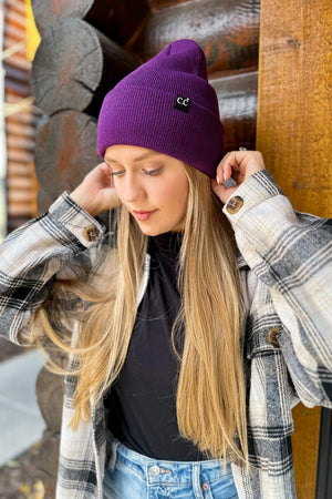 Unisex Wide Cuff C.C Beanie-Hats-Vixen Collection, Day Spa and Women's Boutique Located in Seattle, Washington