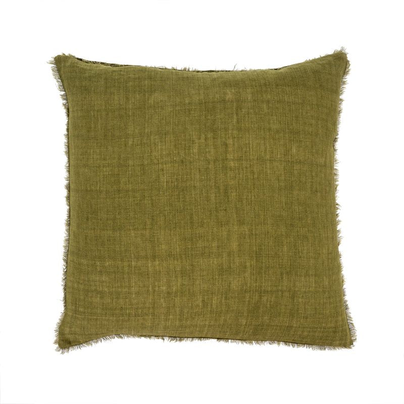 Lina Linen Pillow, Dark Moss-Pillows-Vixen Collection, Day Spa and Women's Boutique Located in Seattle, Washington