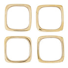 Square Brass Napkin Rings Set of 4-Tabletop-Vixen Collection, Day Spa and Women's Boutique Located in Seattle, Washington