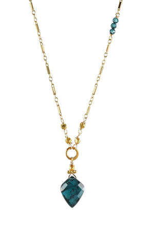 17" Kite Indigo Kyanite Drop Necklace-Necklaces-Vixen Collection, Day Spa and Women's Boutique Located in Seattle, Washington