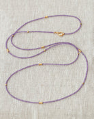 42" Amethyst Gold Beads Necklace-Necklaces-Vixen Collection, Day Spa and Women's Boutique Located in Seattle, Washington