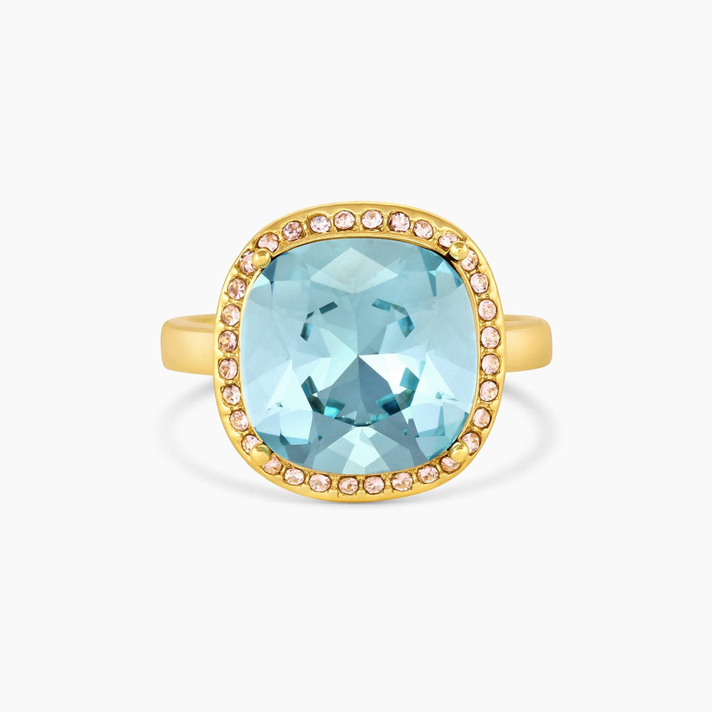 Lexi Cushion Cocktail Ring (Aqua)-Rings-Vixen Collection, Day Spa and Women's Boutique Located in Seattle, Washington
