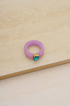 Lovely Resin Crystal Heart Ring-Rings-Vixen Collection, Day Spa and Women's Boutique Located in Seattle, Washington