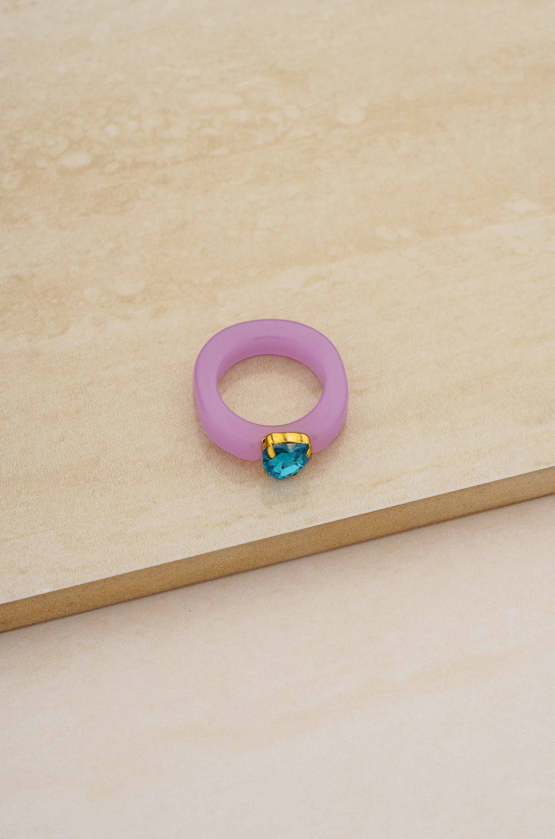 Lovely Resin Crystal Heart Ring-Rings-Vixen Collection, Day Spa and Women's Boutique Located in Seattle, Washington