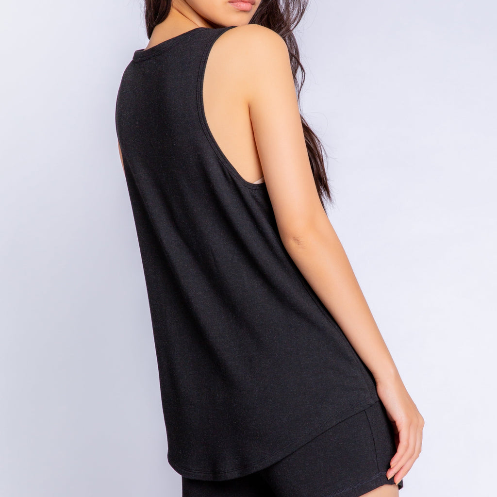 Black Essential Tank-Loungewear Tops-Vixen Collection, Day Spa and Women's Boutique Located in Seattle, Washington