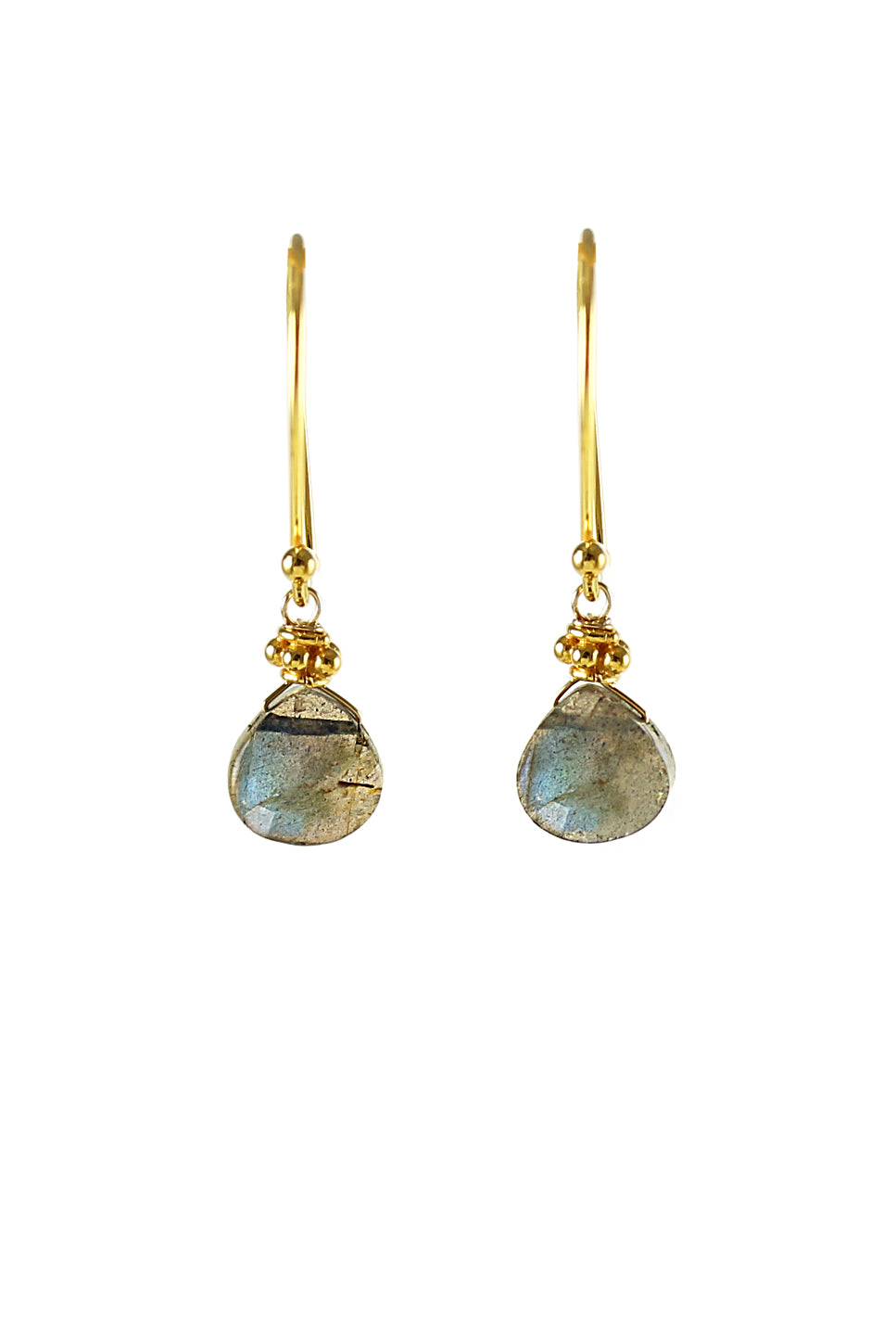 Labradorite Drop Tiny Earrings, Gold-Earrings-Vixen Collection, Day Spa and Women's Boutique Located in Seattle, Washington