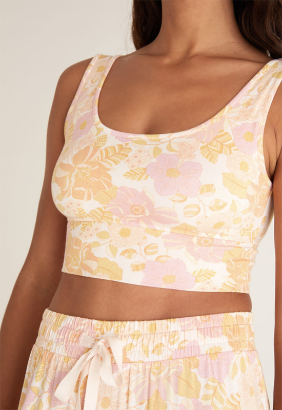 Zoe Floral Tank Bra-Loungewear Tops-Vixen Collection, Day Spa and Women's Boutique Located in Seattle, Washington