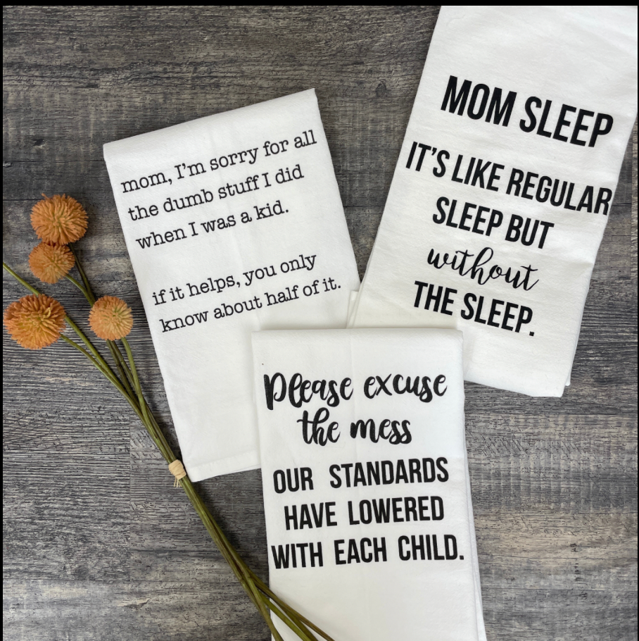 Mom I'm Sorry For All The Stuff I Did As A Kid...-Tea Towels-Vixen Collection, Day Spa and Women's Boutique Located in Seattle, Washington