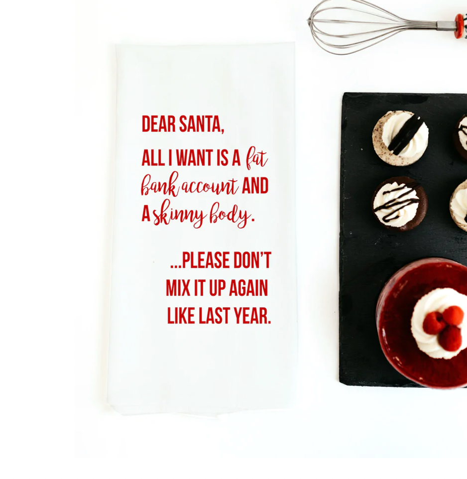 Dear Santa, All I Want For Christmas-Tea Towels-Vixen Collection, Day Spa and Women's Boutique Located in Seattle, Washington