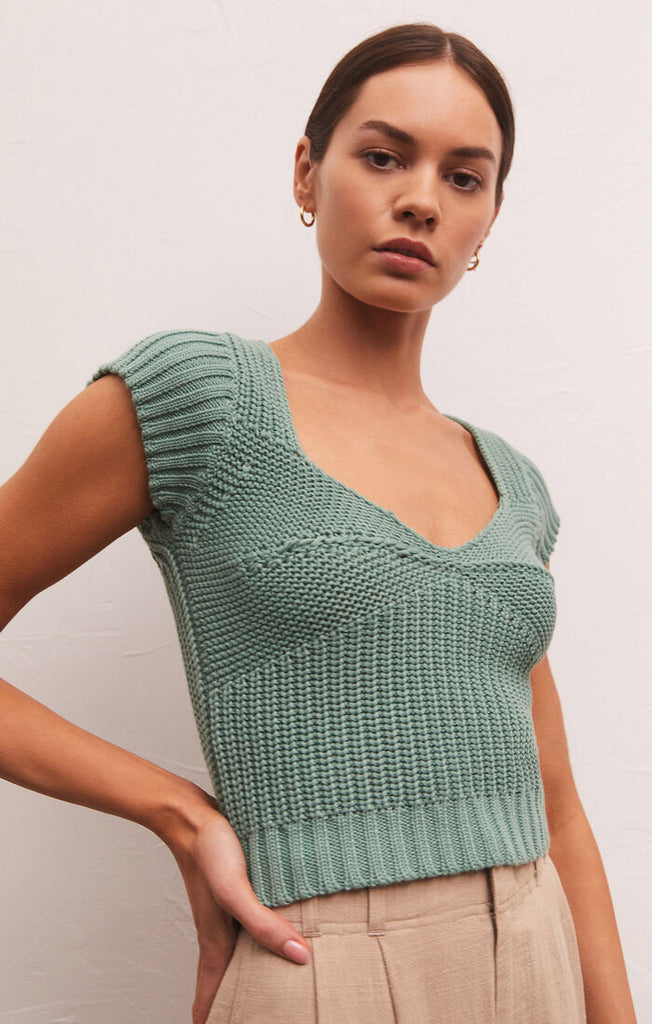 Prim Sweater Top, Emerald Isle-Short Sleeves-Vixen Collection, Day Spa and Women's Boutique Located in Seattle, Washington
