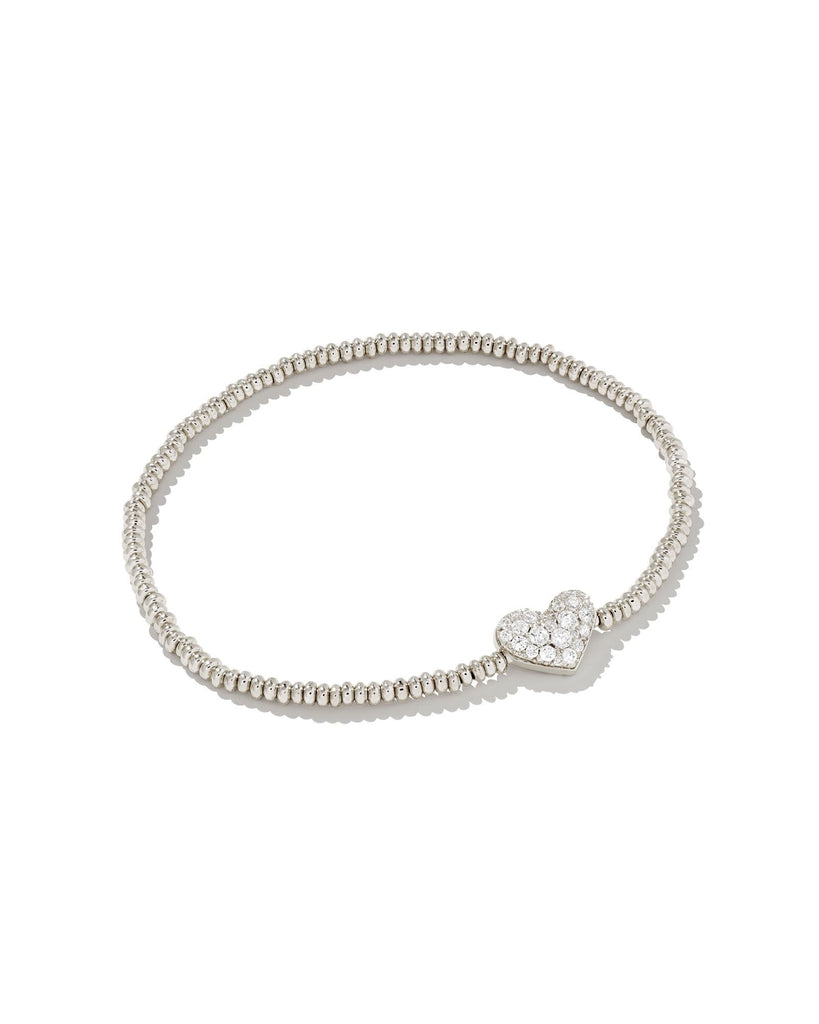 Ari Pavé Crystal Heart Stretch Bracelet-Bracelets-Vixen Collection, Day Spa and Women's Boutique Located in Seattle, Washington