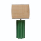 Fluted Table Lamp with Raffia Shade-Lamps-Vixen Collection, Day Spa and Women's Boutique Located in Seattle, Washington
