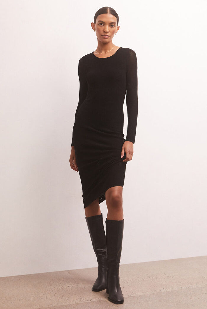 Liza Mesh Sweater Midi Dress-Dresses-Vixen Collection, Day Spa and Women's Boutique Located in Seattle, Washington