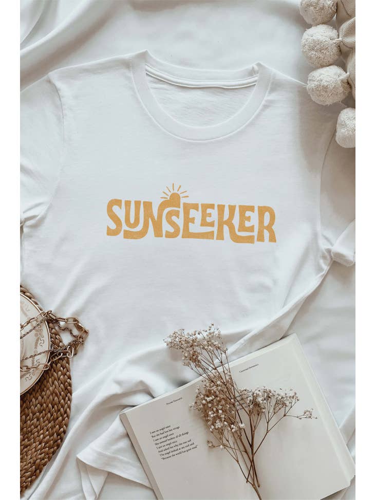 SUNSEEKER Graphic T-Shirt-Short Sleeves-Vixen Collection, Day Spa and Women's Boutique Located in Seattle, Washington