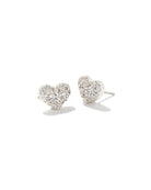 Ari Pave Heart Earring-Earrings-Vixen Collection, Day Spa and Women's Boutique Located in Seattle, Washington