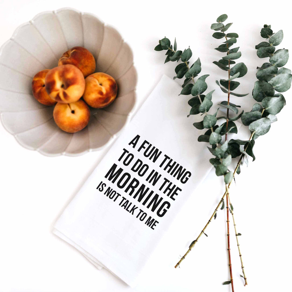 A Fun Thing To Do In The Morning...-Tea Towels-Vixen Collection, Day Spa and Women's Boutique Located in Seattle, Washington