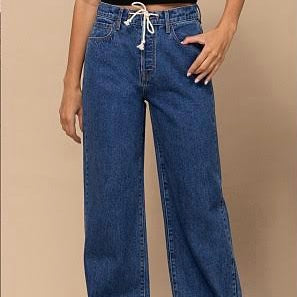 70's Drawstring and Flare Jeans-Denim-Vixen Collection, Day Spa and Women's Boutique Located in Seattle, Washington